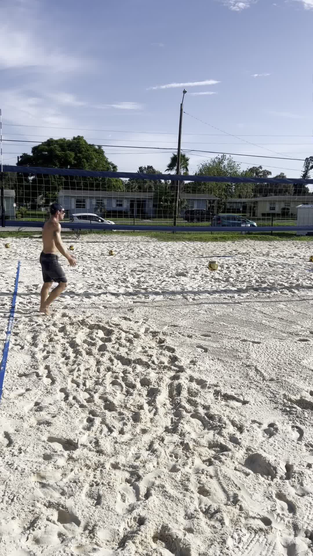 3 Touches Left-Side Short Cut Shot Solo Beach Drill